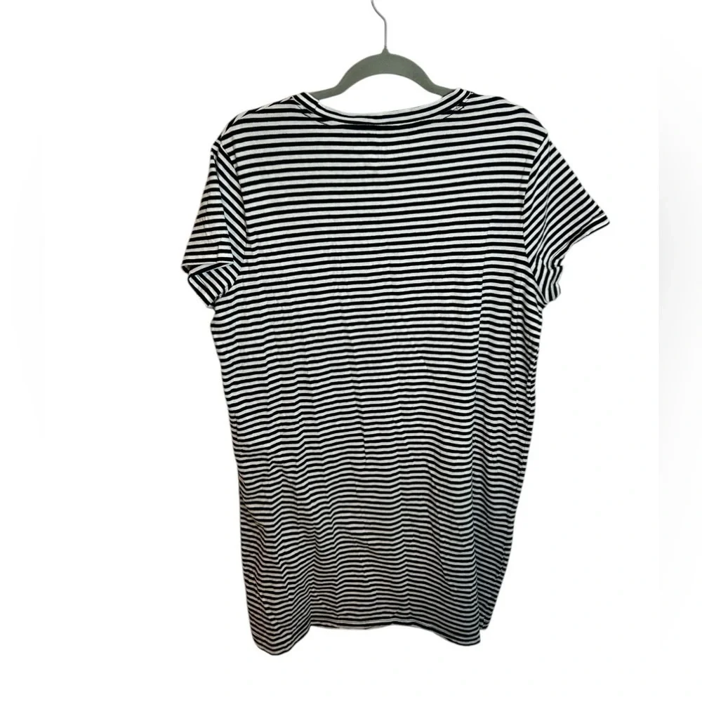 Time and Tru Black and White Striped T-Shirt Dress